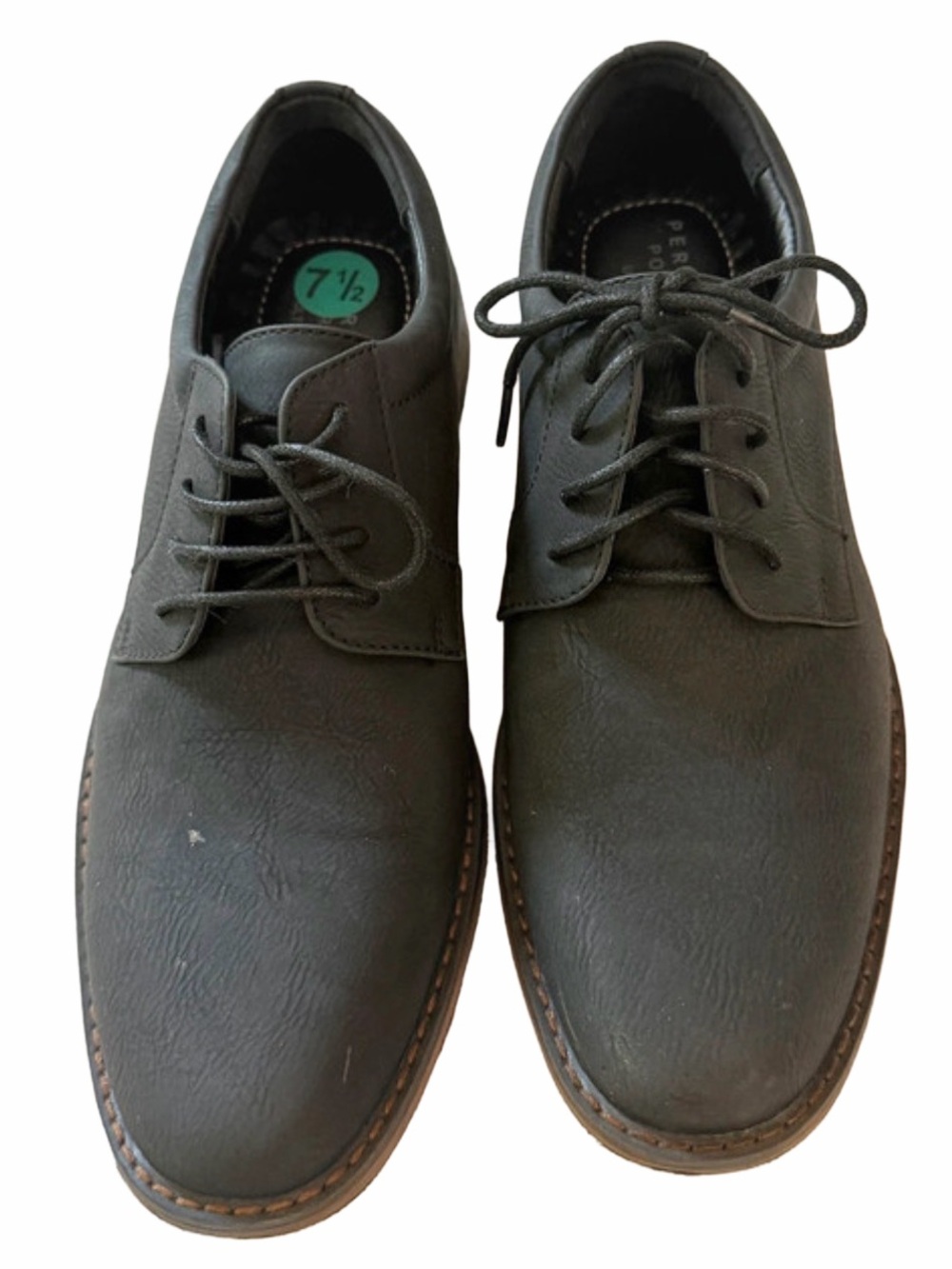 Perry Ellis Men's Black Lace-Up Casual Dress Oxfords men 7.5 portfolio foam